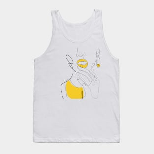 Bold Mustard Lip Tank Top